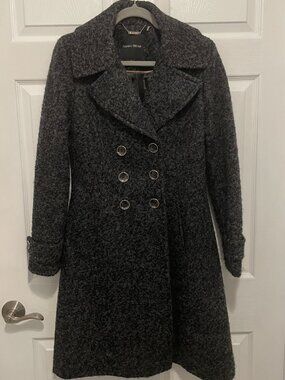 Ivanka Trump Double Breasted Wool Coat Grey Size 8